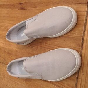 Men's Light Gray Timberland Canvas Slip-on Shoes, Size 7.5